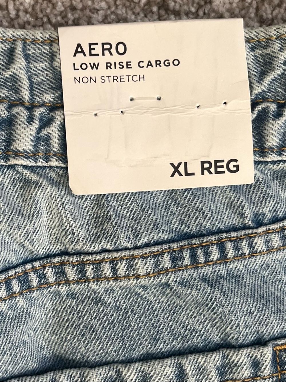 Aeropostale Light Wash Low Rise Denim Cargo Pants Y2K Juniors Size Large - Picture 5 of 9